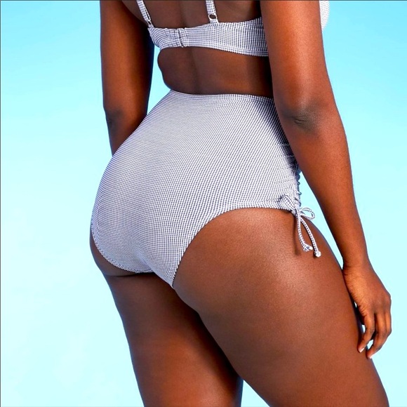 Kona Sol gingham side cinch high waist bottom - Picture 2 of 6